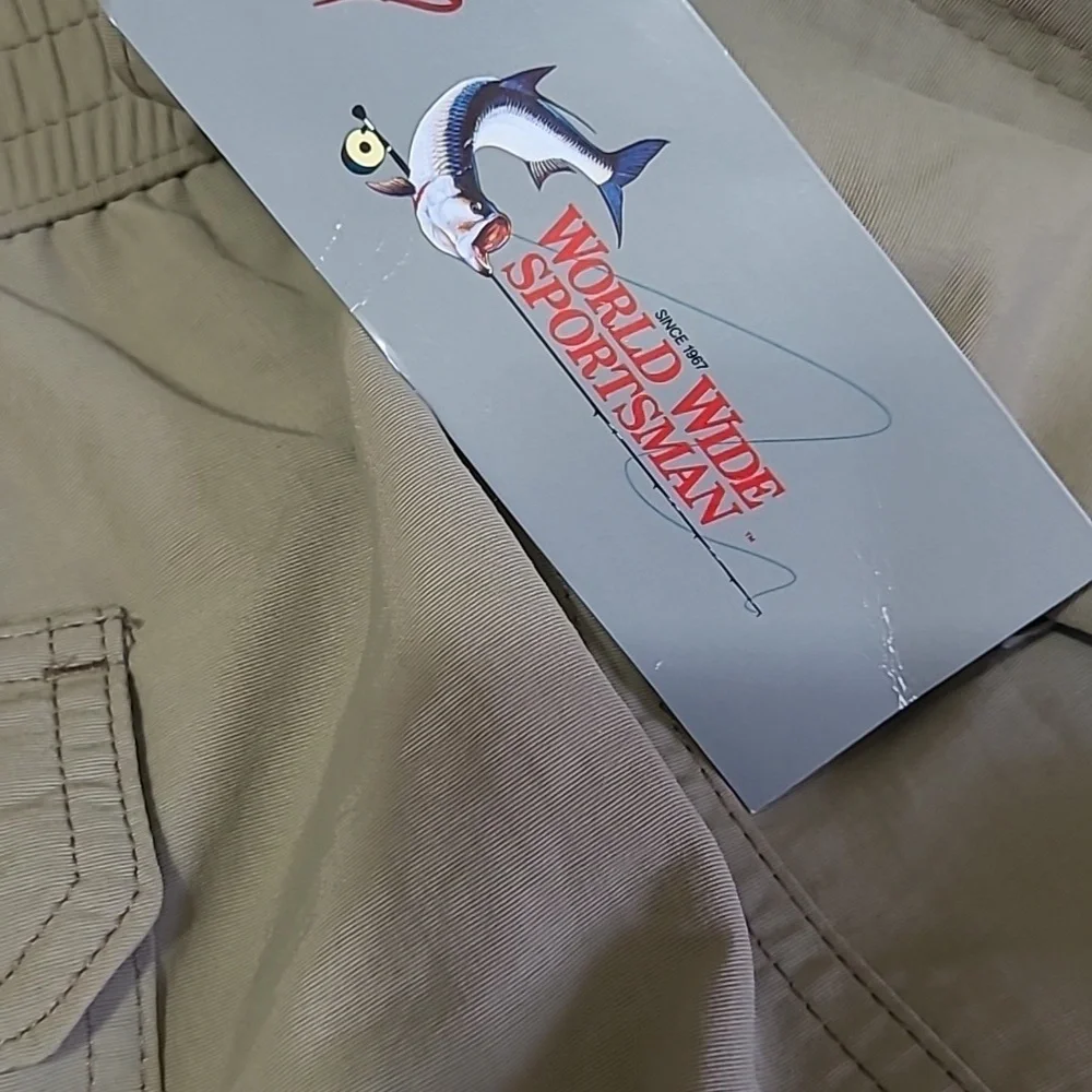 🩳NWT World Wide Sportsman Baitcast Shorts Sz 44 Gravel color